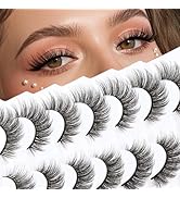 Veleasha Cat Eye Lashes 6D Faux Mink False Eyelashes Fluffy Wispy Strip Lashes Soft 100% Handmade...