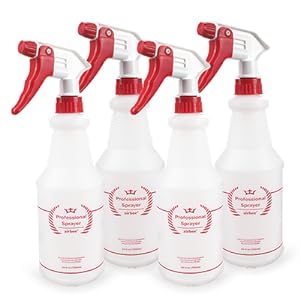 Plastic Spray Bottle 4 Pack All-Purpose Heavy Duty Spraying Bottles for Cleaning Solution