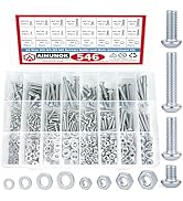 546pcs Nuts and Bolts Assortment Kit - Phillips Drive, Metric Sizes - Ideal for DIY, Household, a...