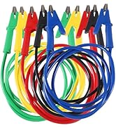 MELIFE 5PCS Alligator Clips Test Leads, 15A Wire Cable With Insulators, 3.3 ft/1m for Electrical ...