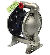 COSMOSTAR D0306 1" Stainless Steel Double Diaphragm Transfer Pump (SUS304 Body, Teflon Ball, seat...
