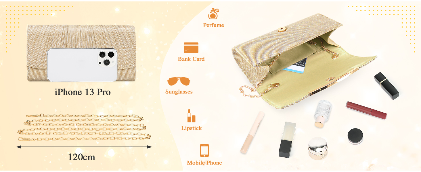 Gold evening clutch purse