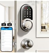 Veise Smart Locks for Front Door, 2 Knob Handle Set, Keyless Entry Deadbolt, App Control, Electro...