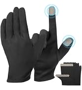ENPOINT Touch Screen Gloves - 5 Pairs Large Black Cotton Gloves for Dry Hands Sleeping, Moisturiz...