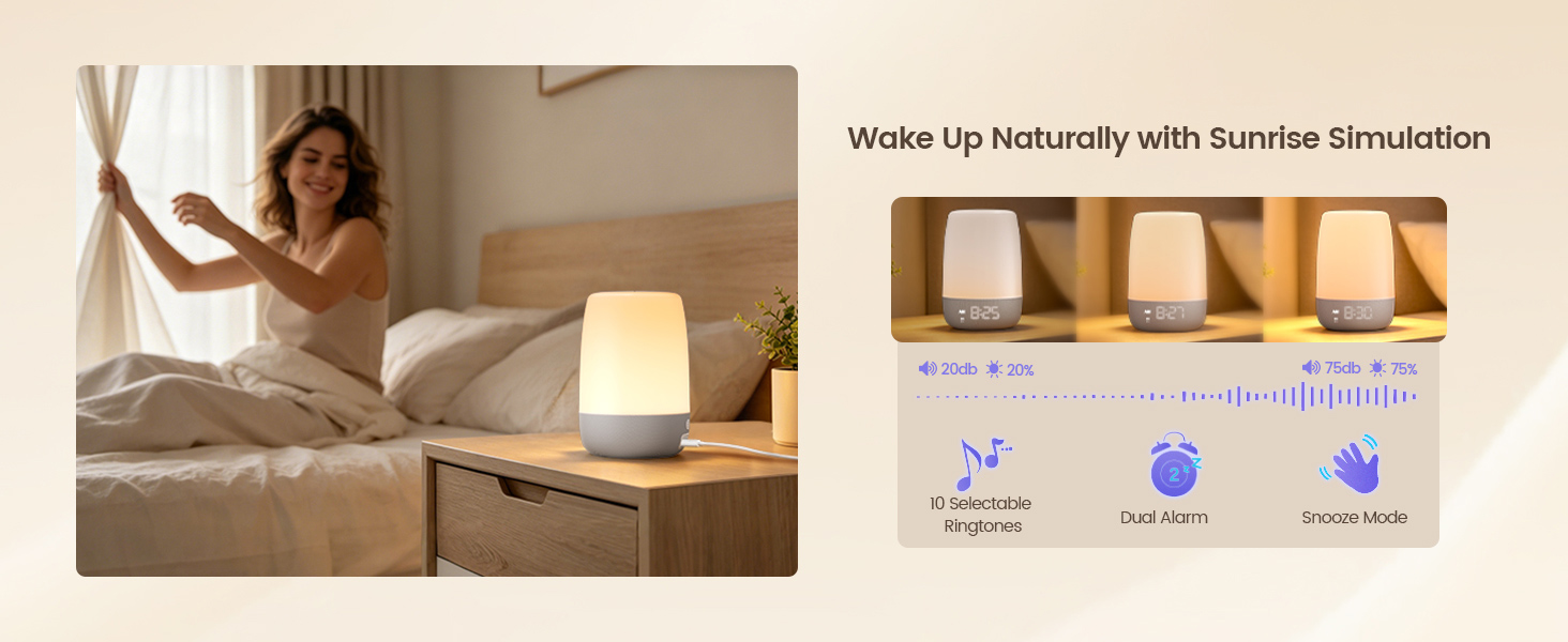 Glocusent N19 Alarm Clock for Heavy Sleepers