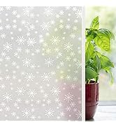 Window Film Non Adhesive Frosted Film Privacy Window Sticker Self Static Cling Vinly Glass Film A...