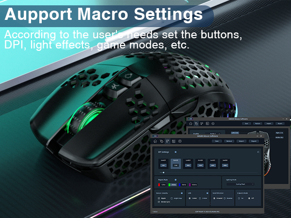 wireless gaming mouse for laptop honeycomb mouse Rechargeable programmable custom mouse