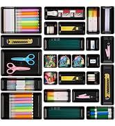 Vtopmart 25 PCS Office Desk Drawer Organizers Set, 4-Size Versatile Plastic Drawer Organizer Tray...