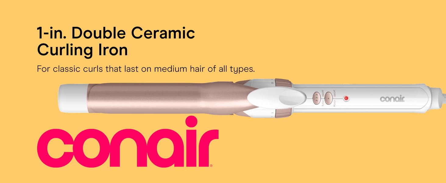 1-in. Double Ceramic Curling Iron. For classic curls that last on medium hair of all types.