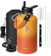 RAYMYLO One Gallon Water Bottle Insulated, Triple Walled Vacuum Stainless Steel (Cold for 48 Hrs)...