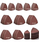 110Pcs Oscillating Tool Sanding Pads Kit Triangle Sanding Pads and Finger Sanding Pad Fit for Fin...