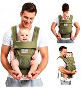 YESYBC Baby Carrier, Lumbar Support Infant Carrier (0-36M, 8-33 lbs) with Foldable Headrest Carab...
