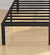 EMODA Queen Bed Frame No Box Spring Needed 10 Inch Heavy Duty Metal Platform BedFrame Queen Size ...