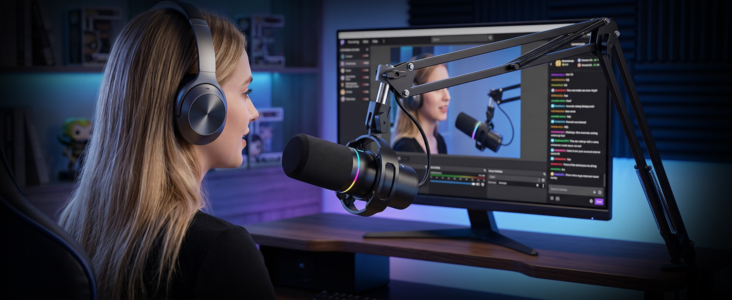 Gaming Microphone with Boom Arm