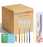 Bulk Hygiene Kits for Homeless,Disposable Toothbrushes with Toothpaste and Comb for Homeless Indi...