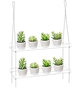 Sumerflos 2-Tier Acrylic Plant Shelves for Window of Kitchen, Bedroom, Living Room, 16 Inch Windo...