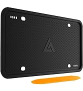 Aujen Silicone License Plate Frames, 1 Pack Car License Plate Cover, Universal US Car Black Licen...