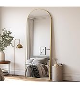 Vlush Arched Full Length Mirror,64''x21'' Freestanding Floor Mirror with Stand,Large Full Body Wa...