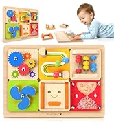 Montessori Busy Board for 1 Year Old: Modular Sensory Activity Board for Toddlers and Babies, Tra...