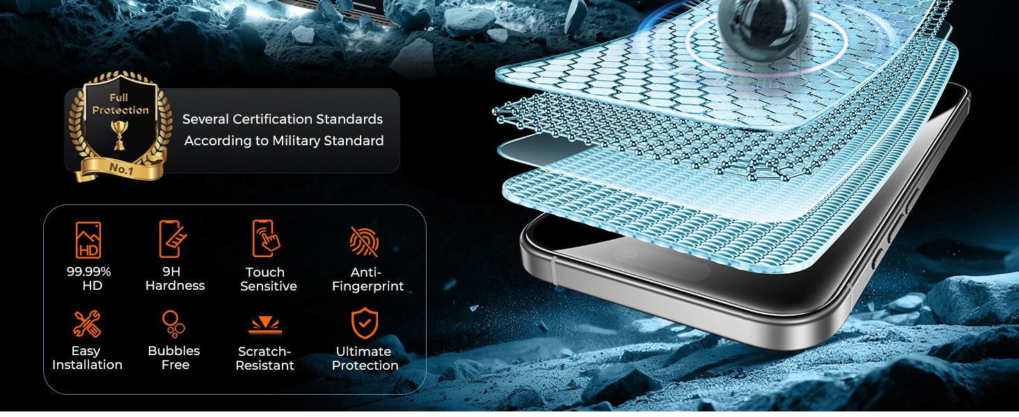 iPhone 16 Pro Max Screen Protector Tempered Glass