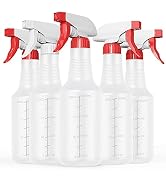 Veco Spray Bottle (5 Pack,24 Oz) with Measurements and Adjustable Nozzle(Mist & Stream Mode), HDP...