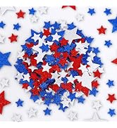BEISHIDA 1020 PCS Glitter Foam Stickers, Red Blue Silver Stars Shapes Self-Adhesive Sparkle Stick...
