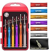 6PC Magnetic Small Screwdriver Set - Flathead and Phillips Micro Head Mini Screwdriver Set Precis...