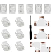 VIPMOON 12 Pcs 4 Pin LED Strip Light Connectors 10mm and 4pin L Shape Connector T Shape Connector...