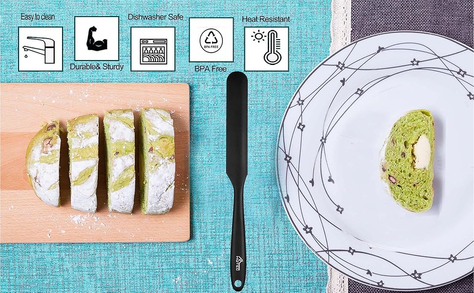 silicone spatula set non stick heat resistant dishwasher safe easy to clean one pieces design