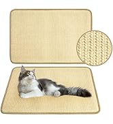 PatiencET Cat Scratching Mat, Natural Sisal Cat Scratcher Mat, Horizontal Cat Scratch Rug for Ind...