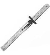 PEC Tools 6" Stainless Steel Ruler, Flexible Round End Rule with Clip, 32nds-64ths Decimal Equiva...