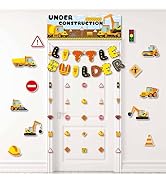HonuGoGo Construction Party Decorations, 20PCS Under Construction Banner Kit with Hanging Signs, ...