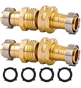 Sanpaint Garden Hose Repair Connector with Clamps, Fit for 3/4 Inch or 5/8 Inch Male and Female G...
