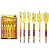 Spade Drill Bit Set, 6PCS Paddle Bits Set, 3/8