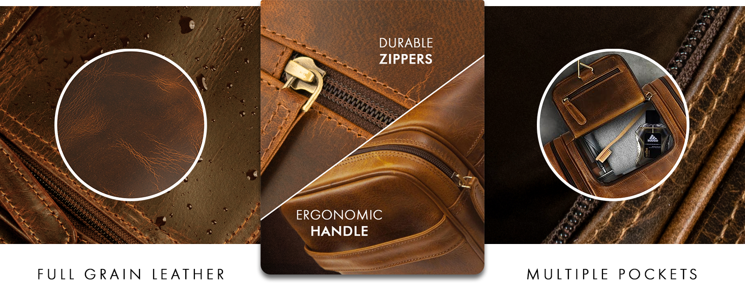 made from premium full grain leather