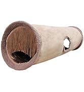 Petest Collapsible Cat Tunnel Pet Play Tube Crinkle Tunnel with Cat Toysï¼?Length 35" Diameter 9.7"