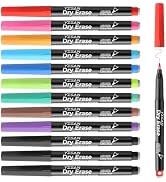 YISAN Dry Erase Markers Ultra Fine Tip,0.7mm Extra Fine Point, Magnetic Whiteboard Markers with E...