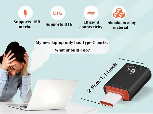 usb to usb c adapter converter type c male to usb female adapter