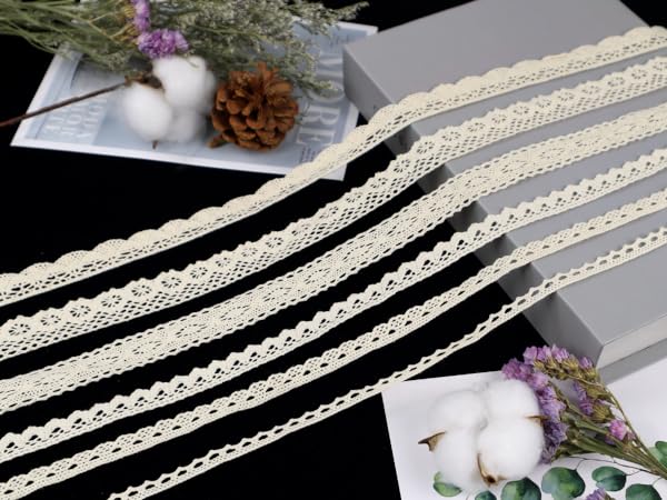beige crochet lace ribbon trim
