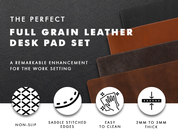 ELIZO Leather Desk Mat Blotter,Desk Pad for Computer Keyboard,Desk Top Cover Protector,Mouse Pad