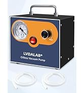 Adjustable Lab Vacuum Pump, LVDALAB 15L/Min Oil-Free Diaphragm Vacuum Pump, Oilless Filtration Va...