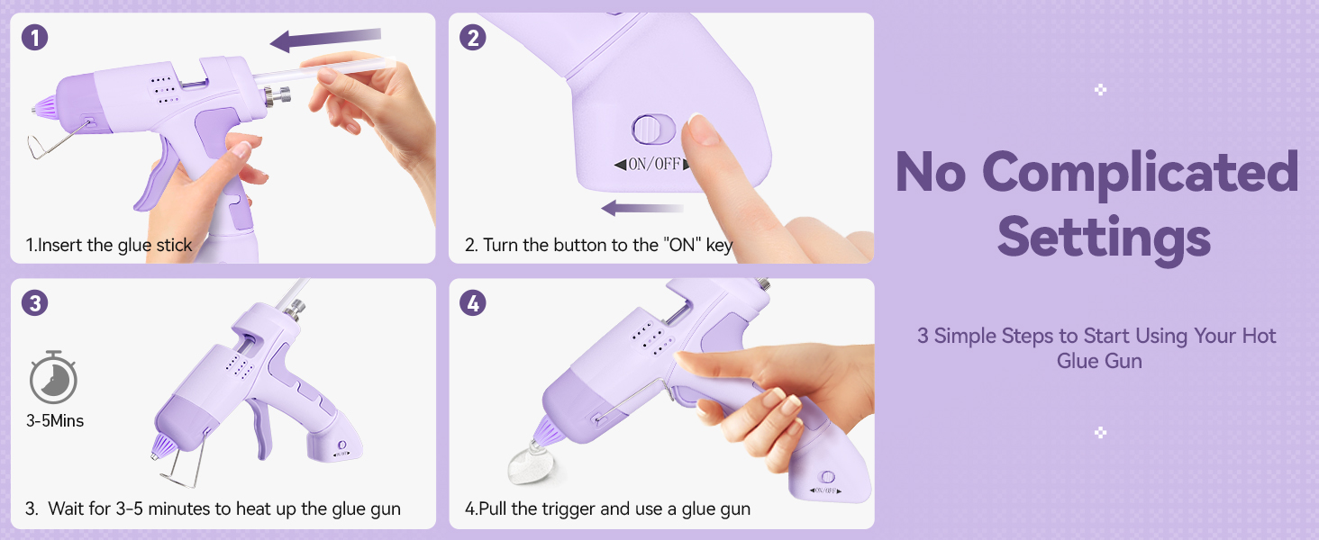 Beginner Friendly Hot Glue Gun, Easy to Use Hot Glue Gun, Mini Hot Glue Gun, Handheld Hot Glue Gun