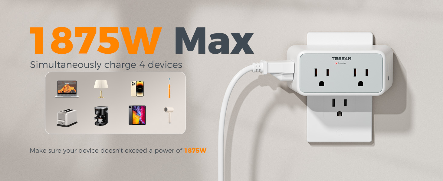 Multiplug wall outlet