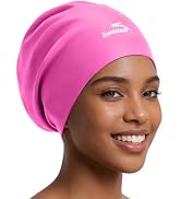 X-Large Silicone Swim Cap for Long Hair, Waterproof Anti-Leak Seal for Braids, Dreadlocks, Weaves...