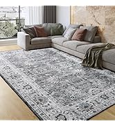 ULTSOFE Area Rug 5x7 Washable Rug Grey Boho Rugs for Living Room Bedroom Playroom, Non Slip Low P...