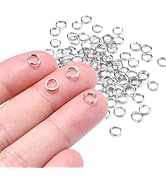 100 PCS 5.8mm Mini Split Ring for Jewelry Making, Double Loops Round Split Jump Rings Necklaces B...