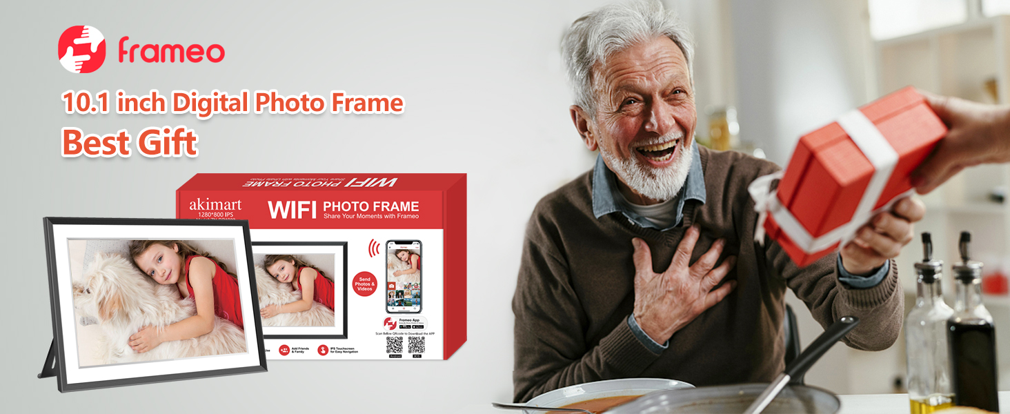 32GB FRAMEO 10.1 Inch Smart WiFi Digital Photo Frame