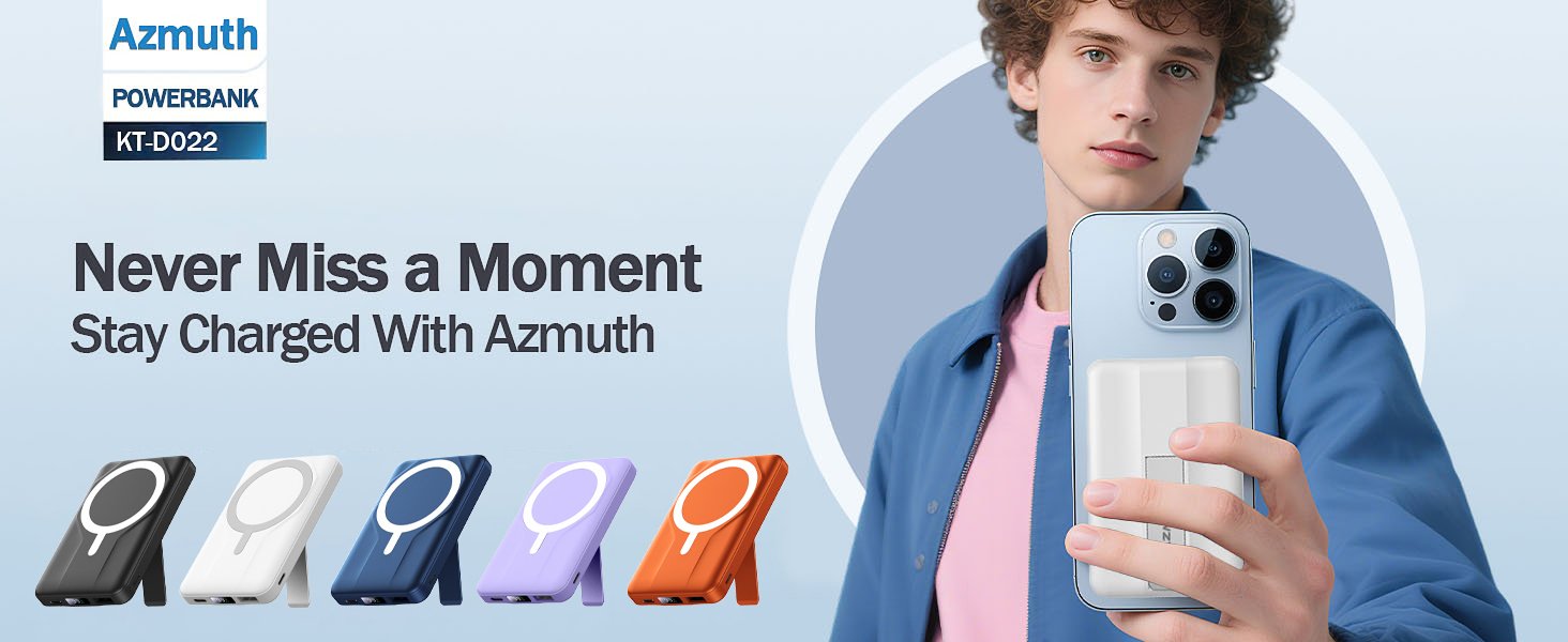 Azmuth KT-D022 Magnetic Wireless Power Bank 10000mAh White