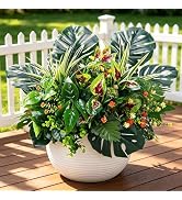 GTIDEA 20 Pcs Artificial Plants Outdoor UV Resistant Artificial Flowers Greenery Stems Boston Fer...