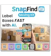 SnapFind Moving Box Labels, 108 Smart Stickers, Color-Coded 2.5x2.5